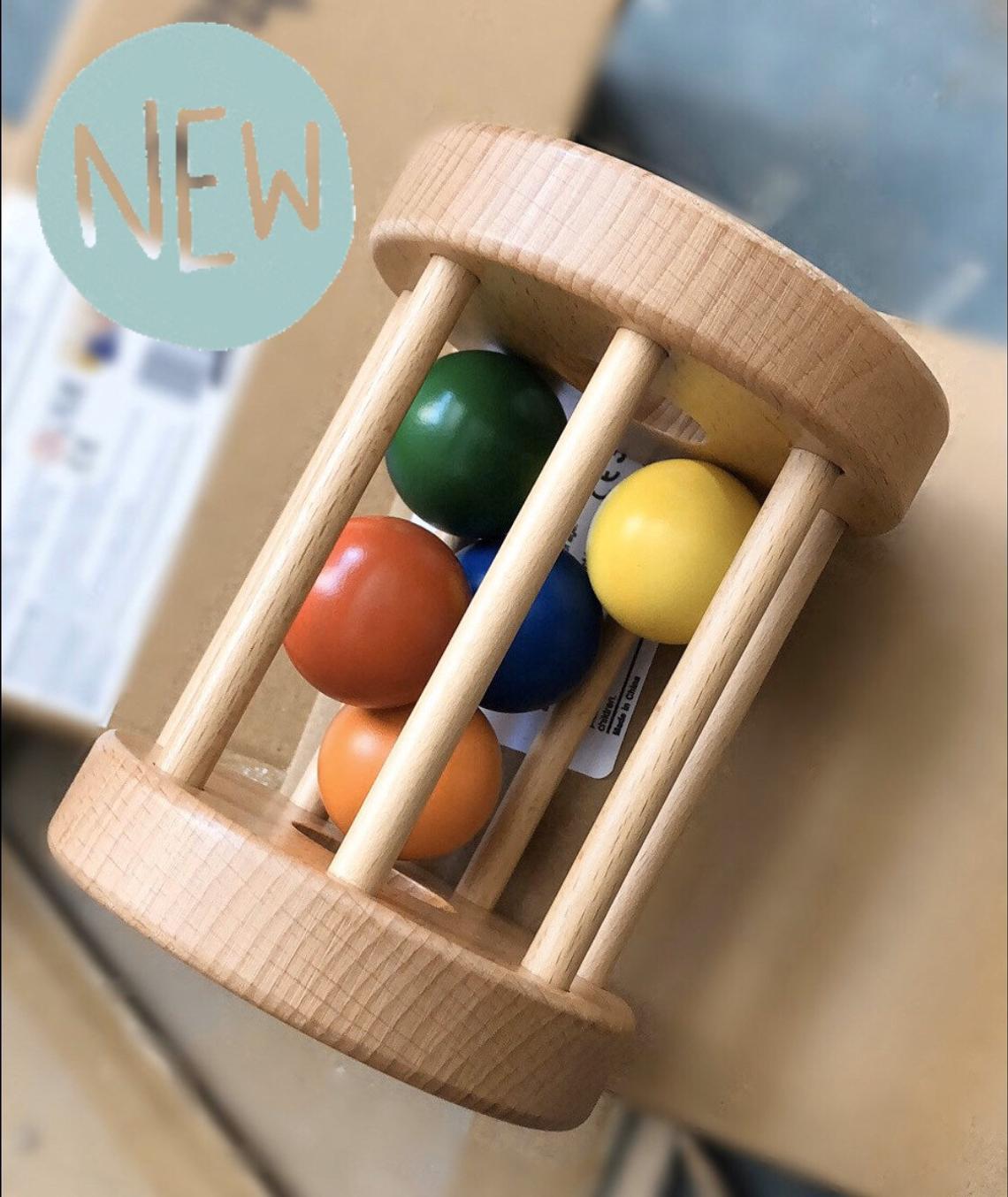 Cutie Baby Hand Rat Toy Early Educational Musical Toys Montessori Teether Toys Montessori Materials 3 Ball Cylinder Rolling Drum 